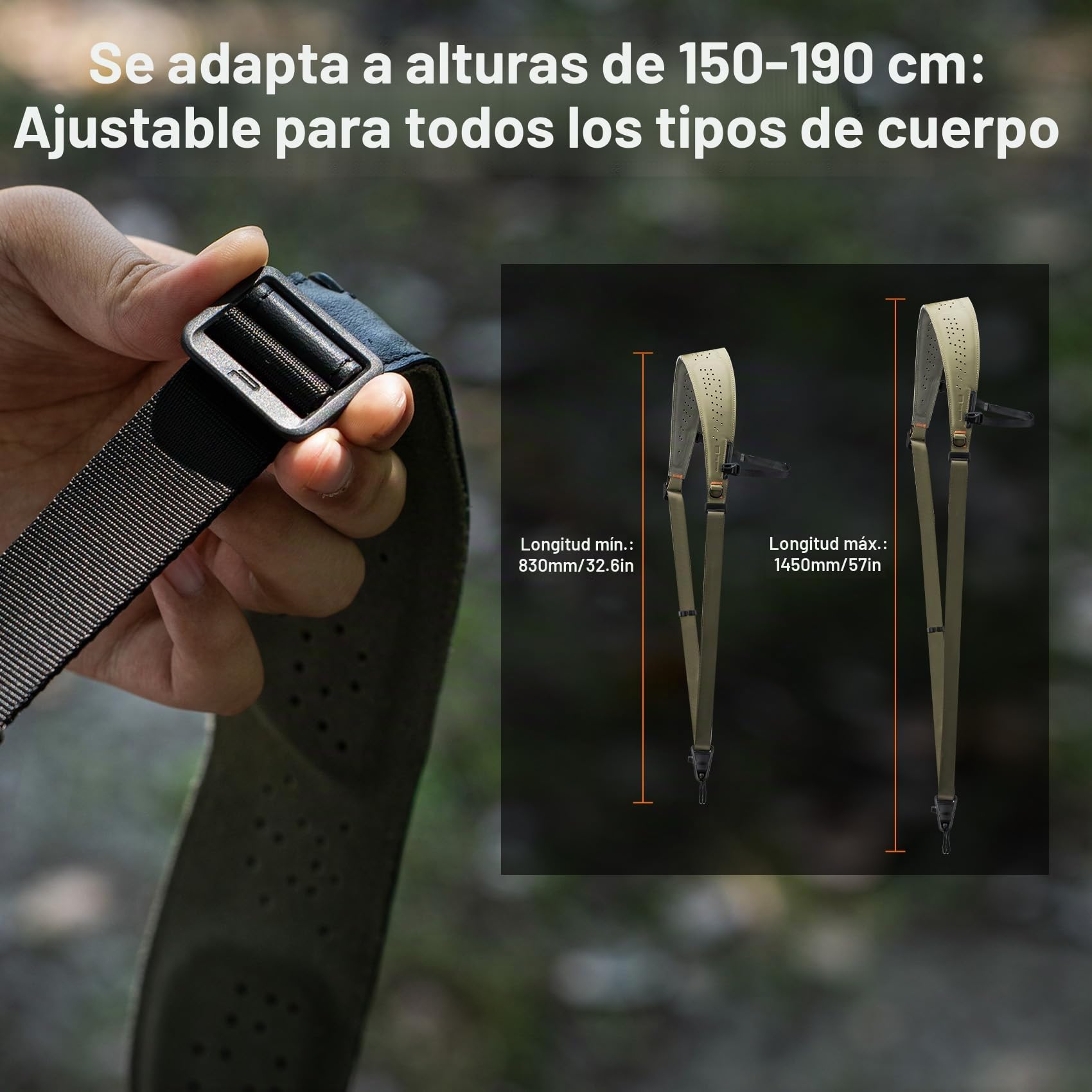 PGYTECH Camera Strap Pro, Correa Hombro Resistente de Liberación Rápida Con Correa Axilar Desmontable, Arnés Profesional