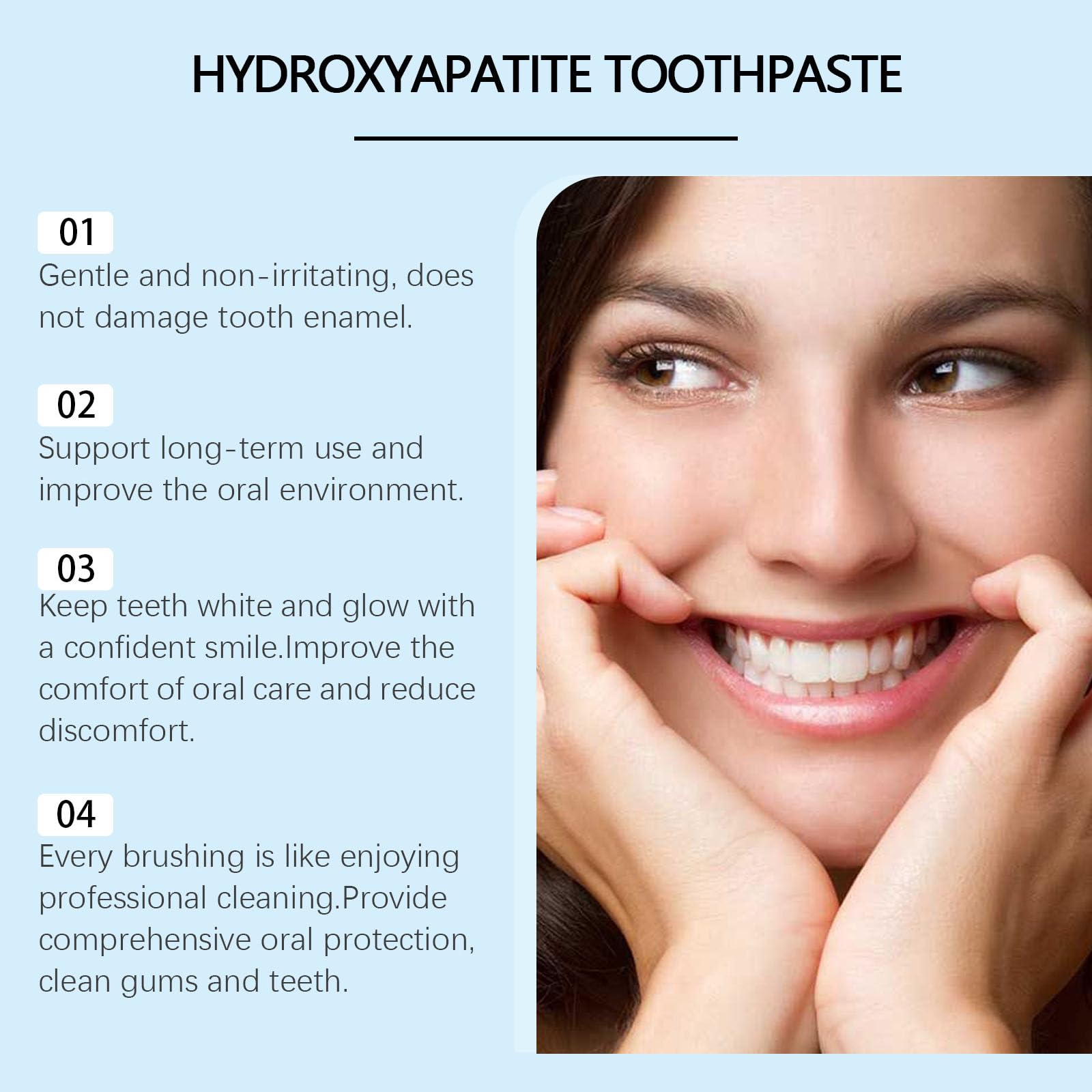 Dentifrice Nano Hydroxyapatite, Dentifrice Réparateur d'émail, Pour Dents Sensibles,Sans Fluor,Pour la Protection de l'émail et le Renforcement des Dents,Nettoie et Soigne la Santé Bucco-Dentaire (4)