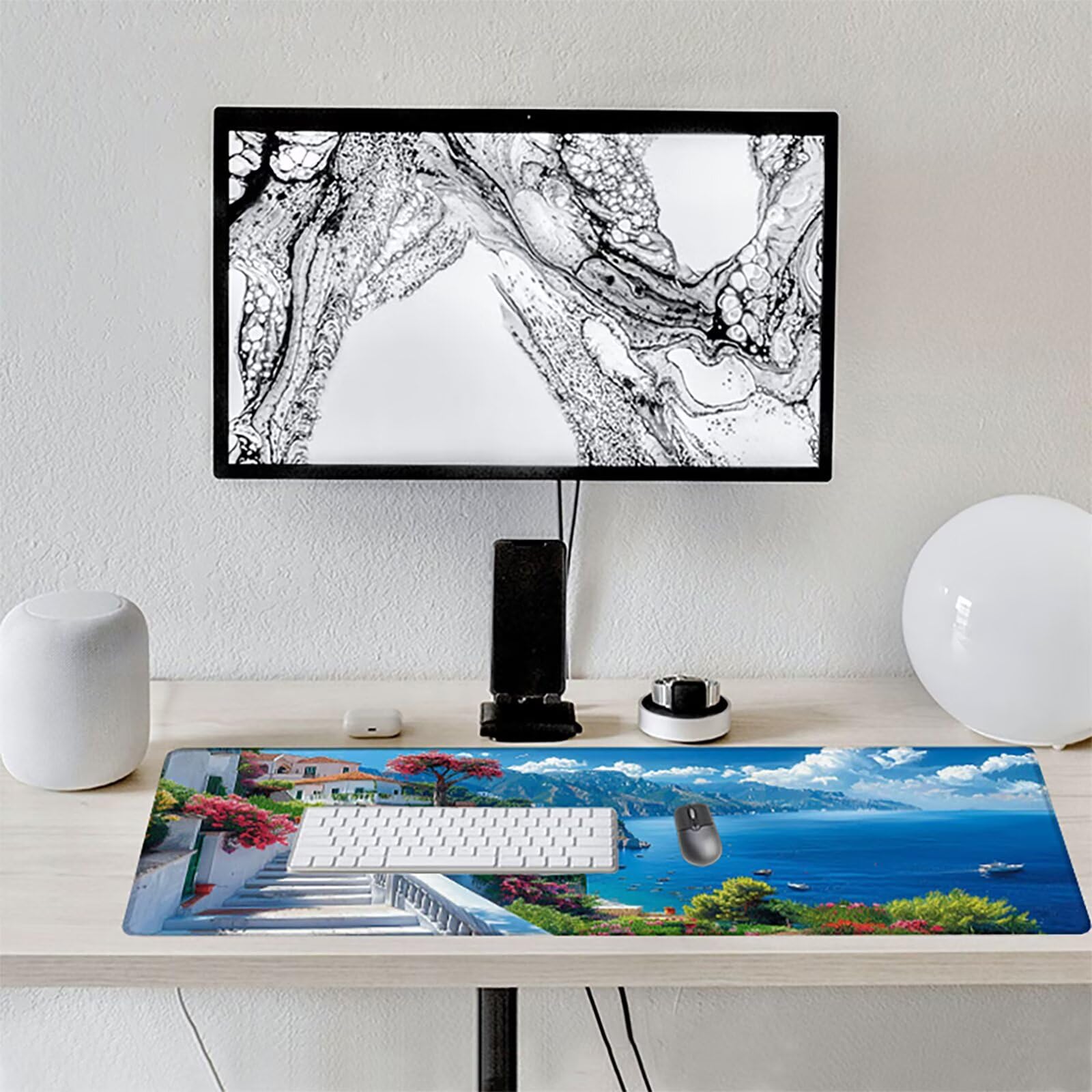Paisaje Alfombrilla Ratón Gaming XXL 1500x800 mm, Alfombrilla Gaming Azul Mousepad con Base de Goma Antideslizante, Impermeable Desk Mat para Teclado y Raton, Accesorios Gaming, Regalos de Hombre 5-B