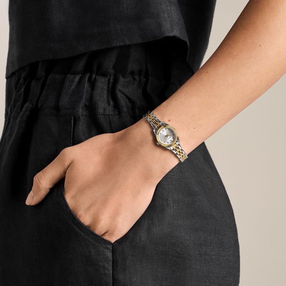 Fossil Scarlette Damen 20MM silberfarbene Edelstahl-Uhr, ES5473