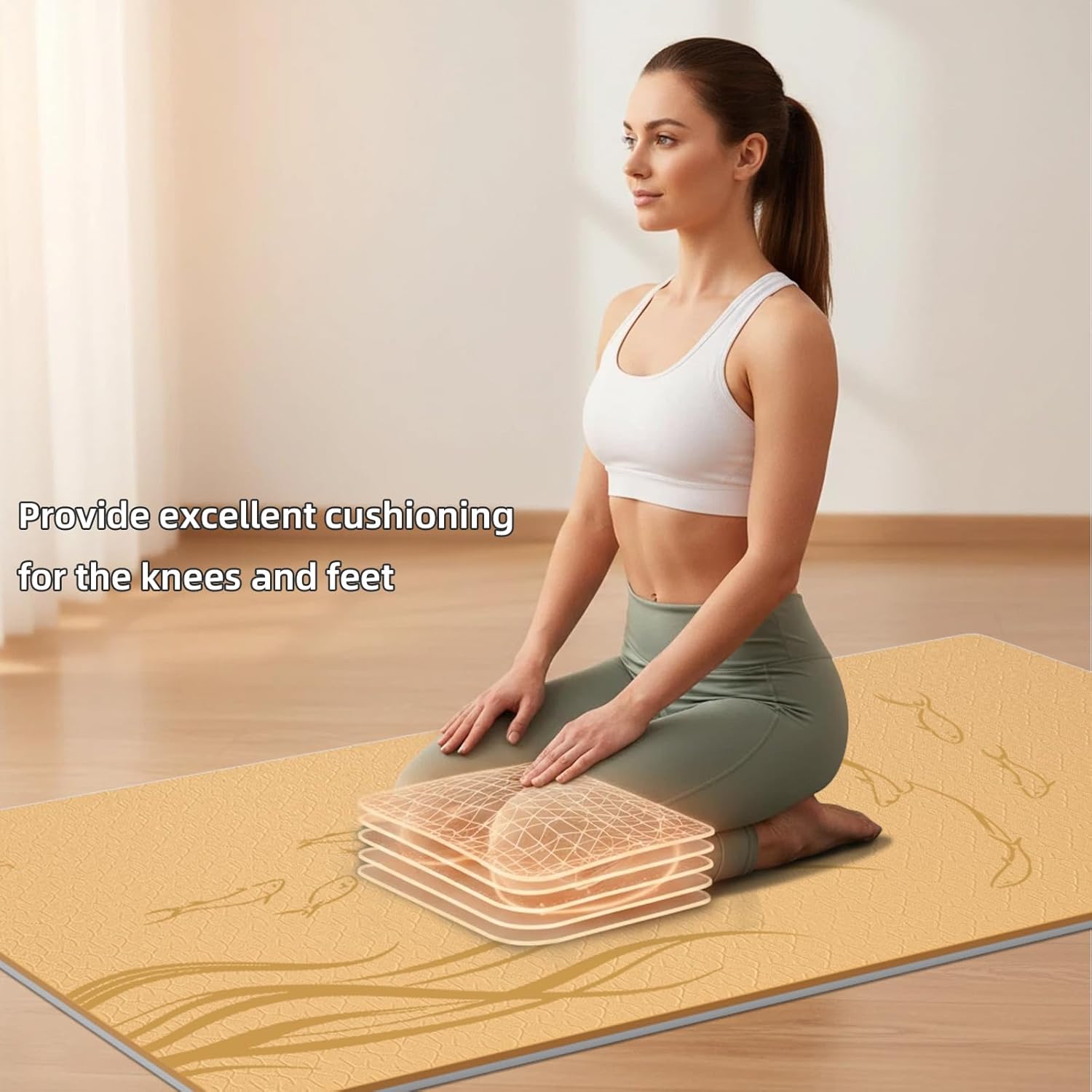 Extra Wide Thick Yoga Mat for Women and Men 76"x 40"x 10mm TPE Exercise Mat, Large-sized Non-slip Gym Yoga Mat,Workout mat,Pilates