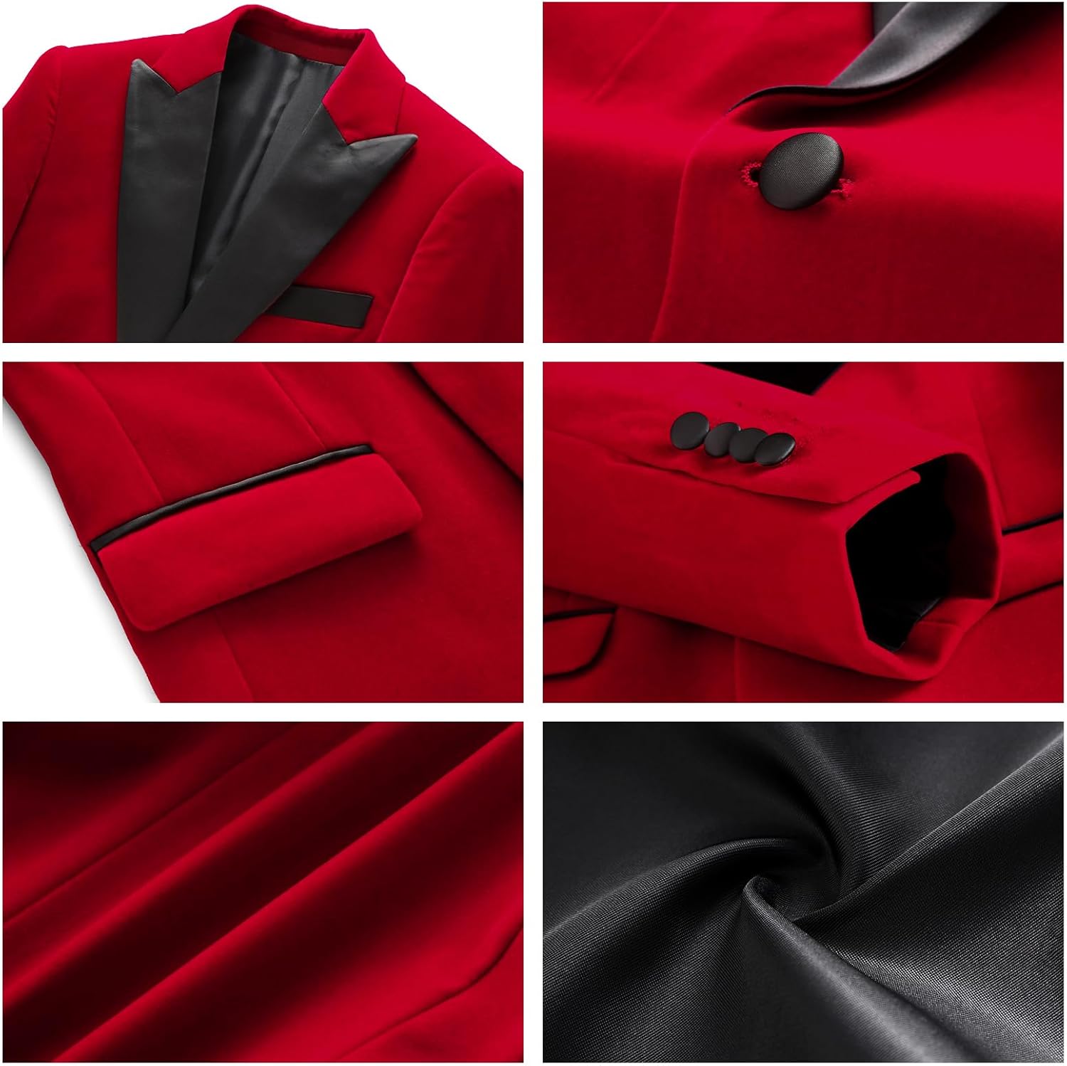 Lamgool Boys Velvet Suit Slim Fit 4 Piece Tuxedo Set with Blazer Jacket Dress Shirt Pant Bow Tie Kids Wedding Formal Outfit - Image 7