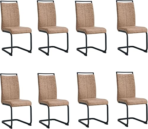 Miniatura 188 de AZmac Juego de 4 sillas de comedor modernas de cuero, sillas de cocina sin brazos, sillas de comedor con asiento acolchado tapizado y patas cromadas