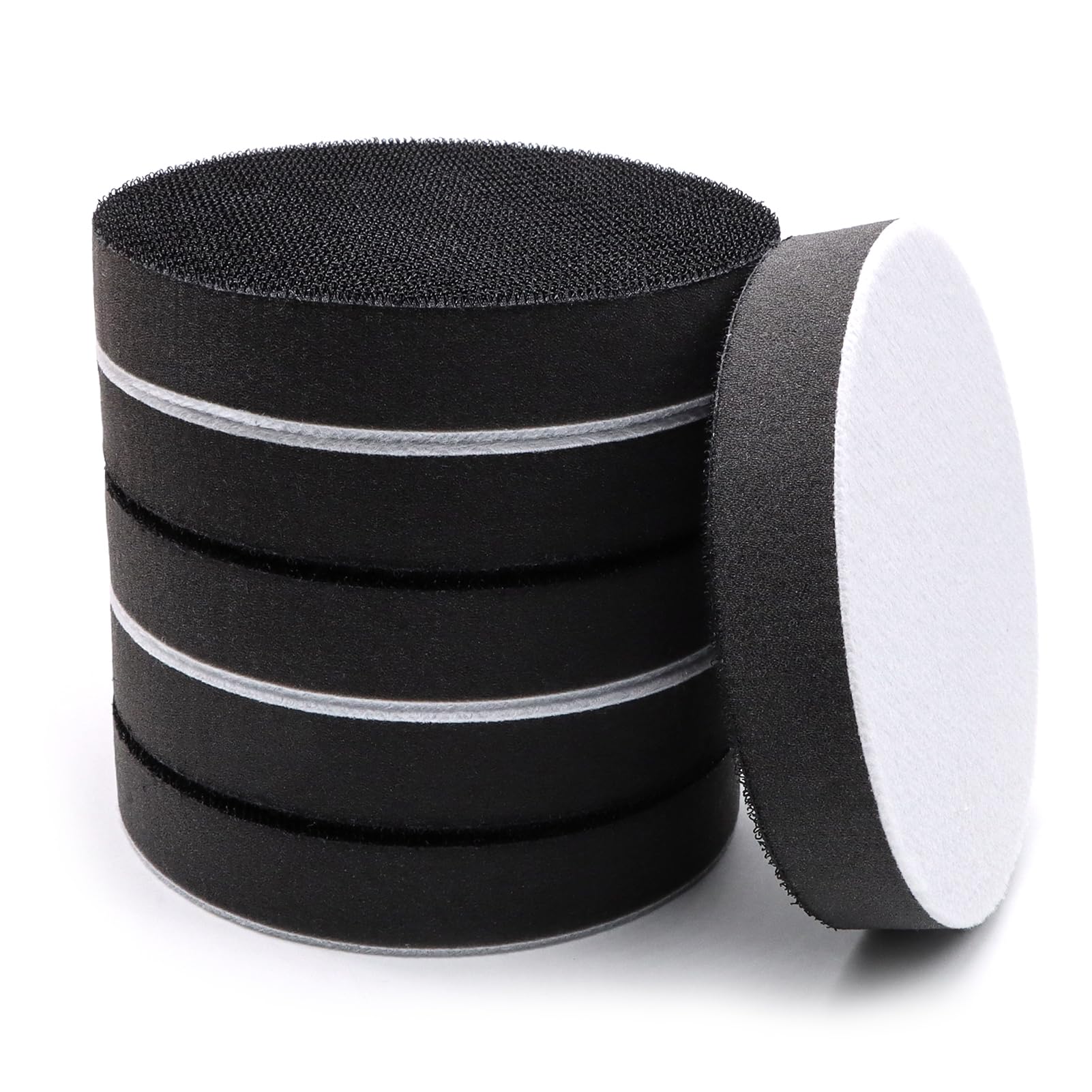 Paquete de 6 almohadillas de interfaz, almohadillas de espuma de 5 pulgadas con gancho y bucle, almohadilla de respaldo de esponja de densidad suave, almohadillas de interfaz de lijado de