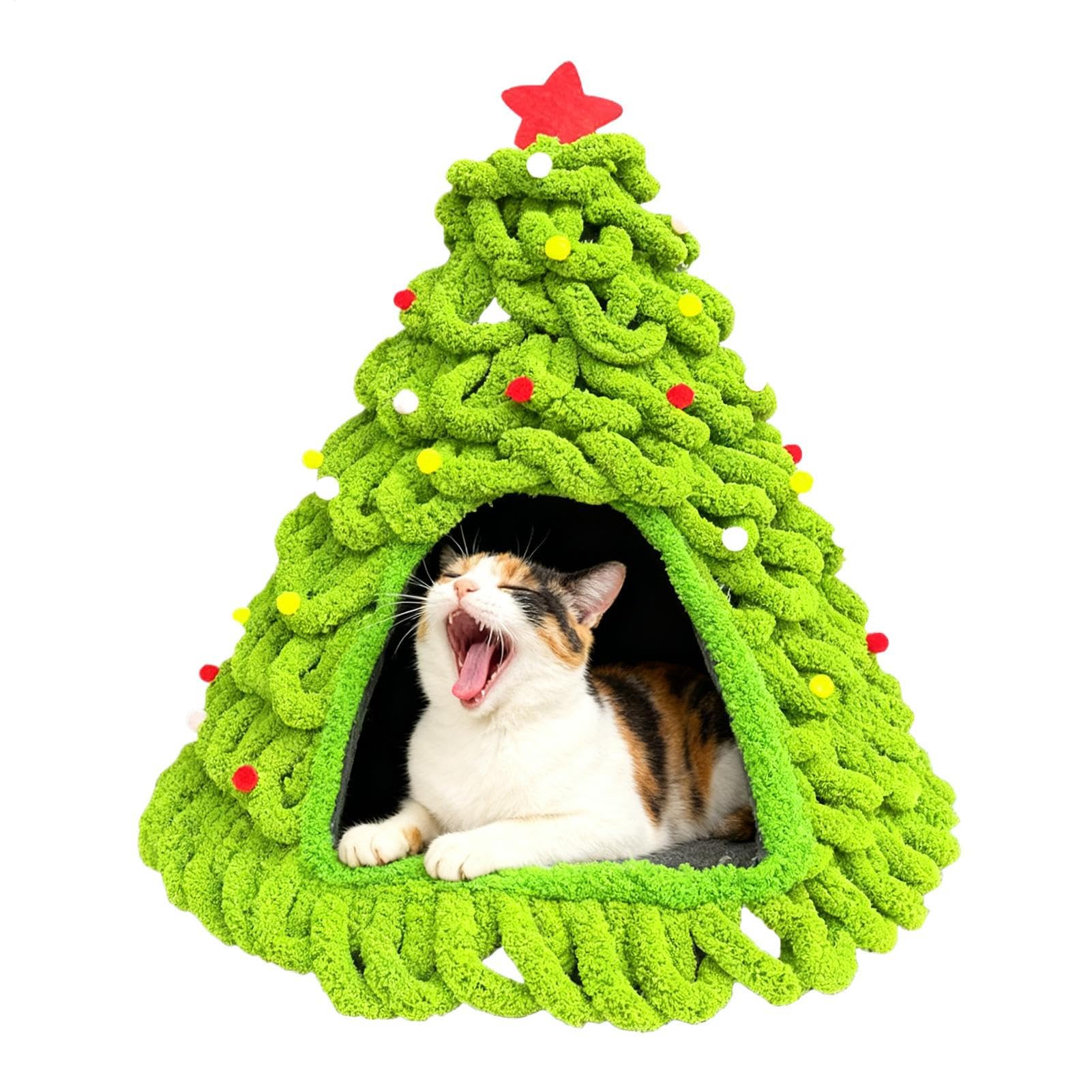 Weihnachts Katzenbett Design Gestricktes Weiches Nest