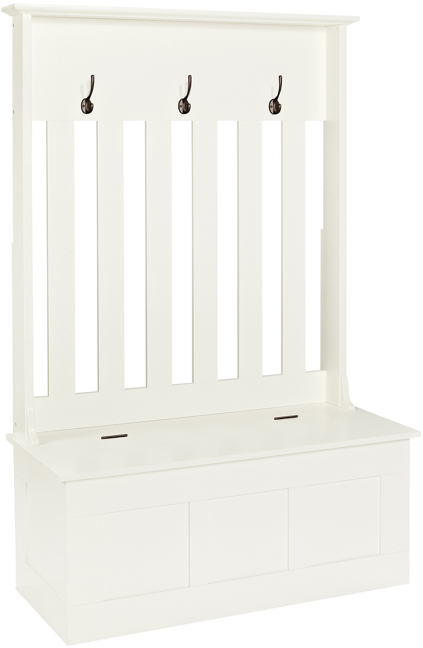 Crosley Furniture Ogden Entryway Hall Tree with Storage Bench - White