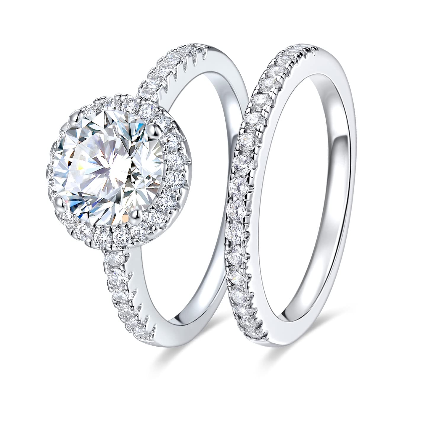 Alliance 2 en 1 plaqué or blanc 18 carats et zirconium éclatant - 7