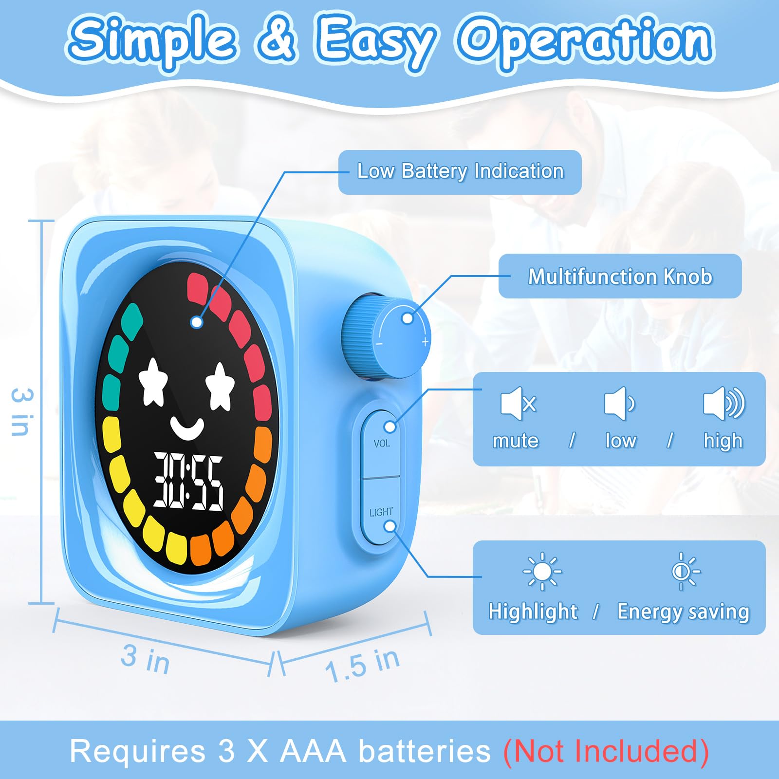 Snapklik.com : Visual Timer For Kids, 99 Minute Digital Cute Kids ...