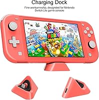 Vista 4 de Switch Lite - Paquete de accesorios, kit con funda de transporte, funda de TPU con protector de pantalla, base de carga, soporte de juego, funda