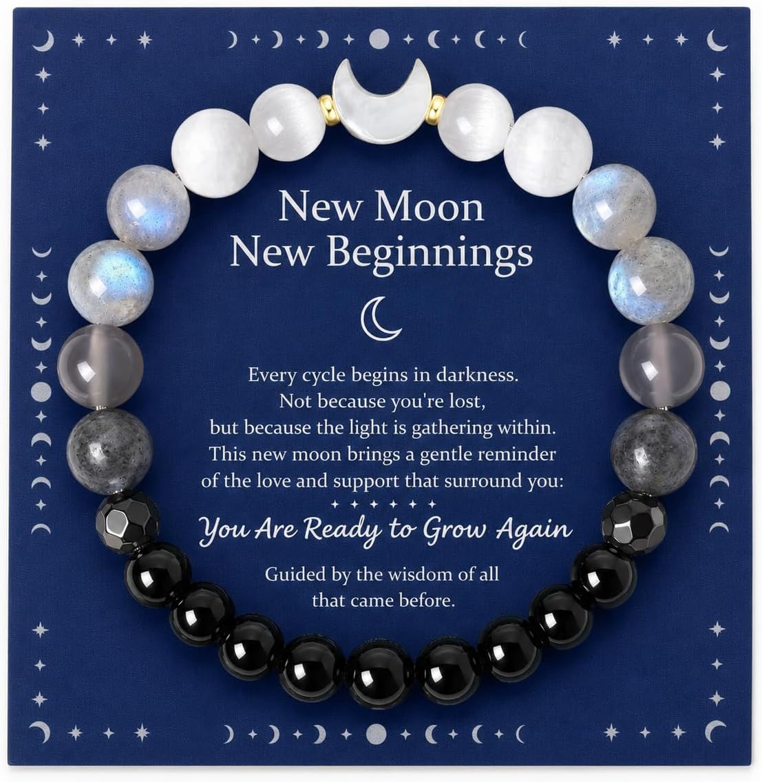 Moon Phase Moonstone Bracelet Moon Jewelry Crystal Gifts for Women