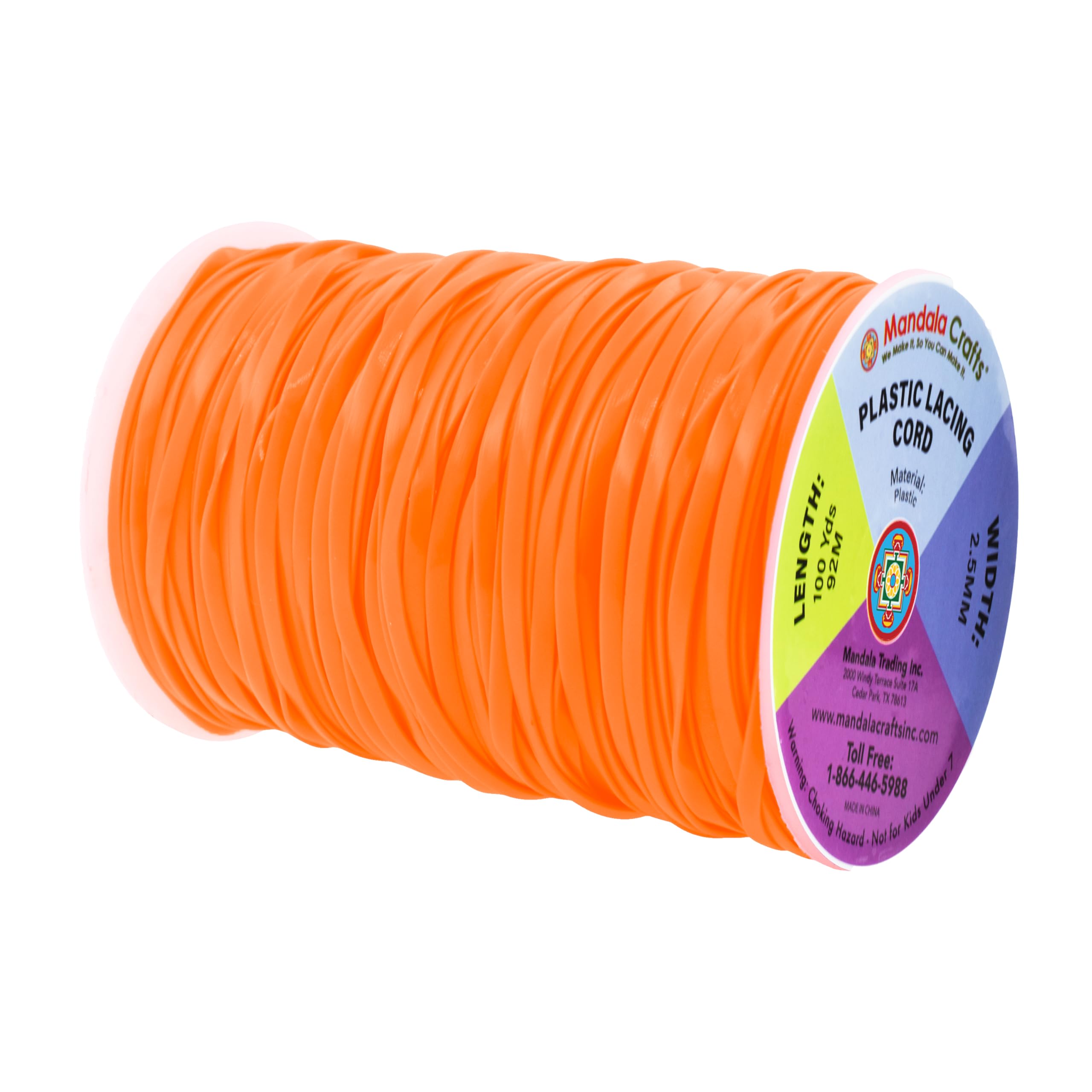 Amazon.com: Mandala Crafts Orange Plastic Lacing Cord – 2.5mm 100