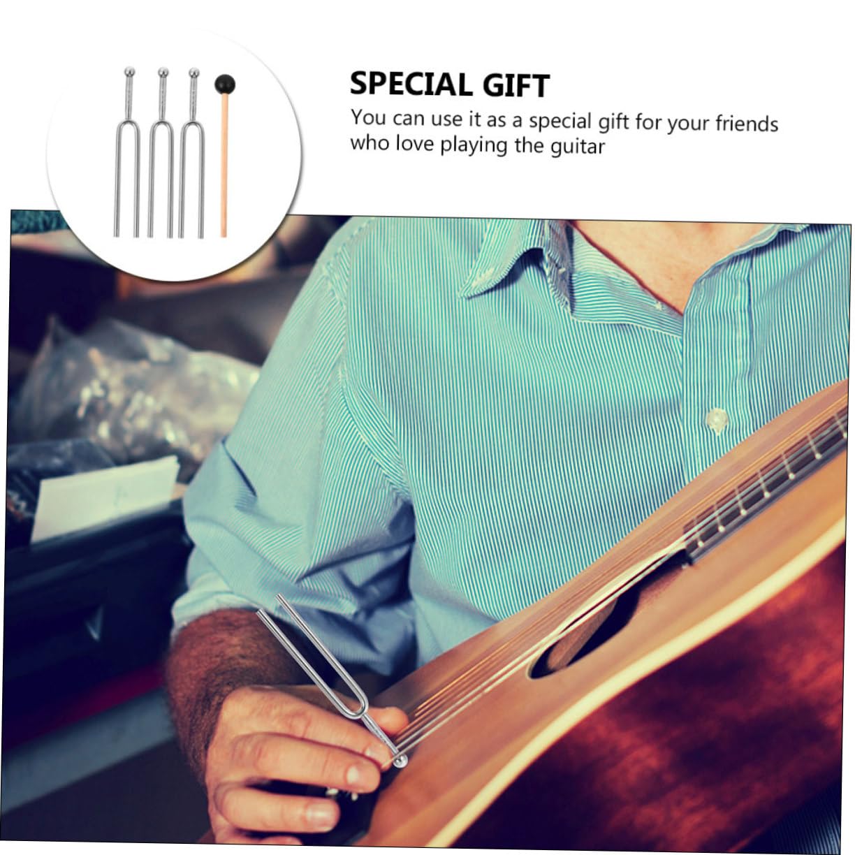 ibasenice 3ensembles Diapasons De Guitare Premium Avec Maillet Accessoires Musicaux Pour Guitare Violon Et Piano