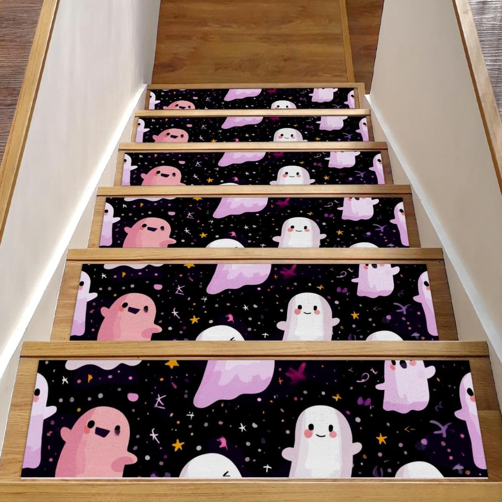 Tapis d'escalier motif fantôme mignon pour la sécurité des chiens
