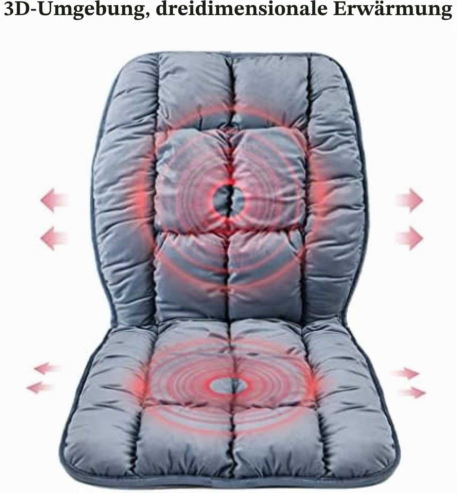 Beheiztes Sitzkissen, Bürostuhl-Heizkissen mit Rutschfester Basis. Mit Netzteil. Heizkissen für Zuhause, Bürostuhl, 4 Farben, A1, 50 x 110 cm / 19,68 x 43,3 Zoll