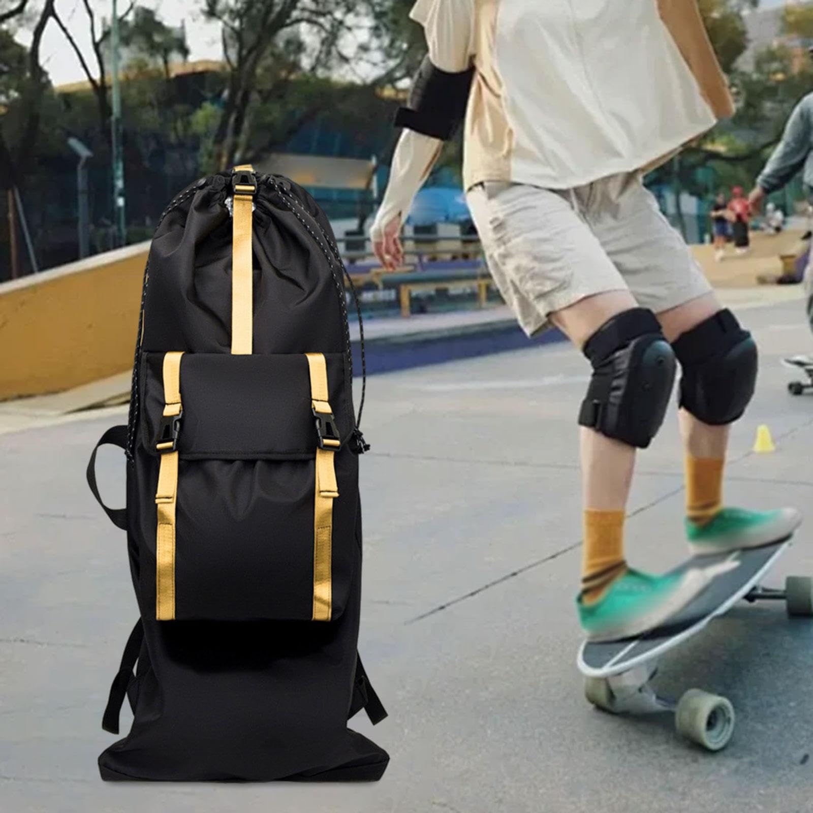 Homyl Sac à Dos Skateboard Sac Organisateur Longboard Bandoulière Réglable Imperméable Pochette Multifonction Adapté Aux Femmes Hommes Déplacement Sortie Pl