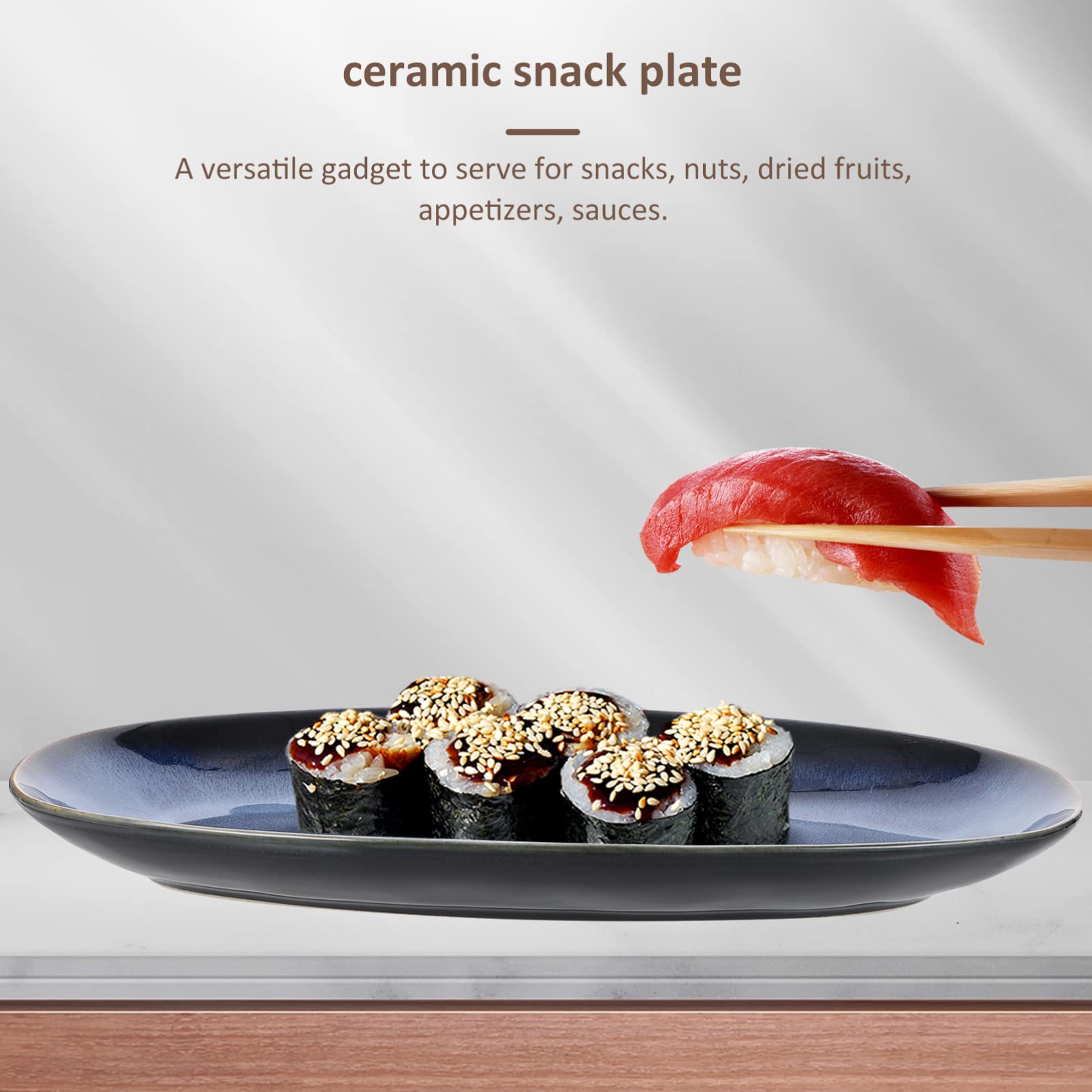 TOPBATHY Bandejas Marisco Para Servir Platos Para Servir Platos Ovalados De Sushi De Cerámica Bandeja Para Servir Pescado De Bandeja De Comida Para Sushi Postre Aperitivos Carne