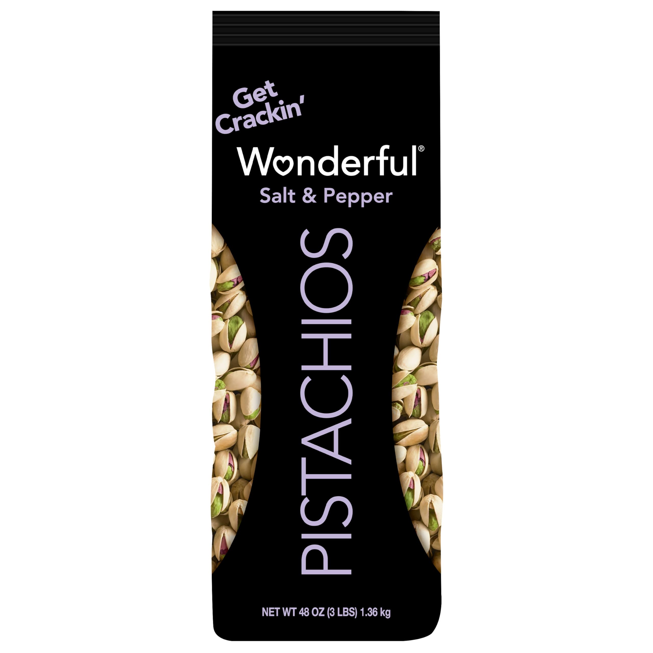 Wonderful Pistachios, Salt and Pepper Flavor, 48 Ounce Bag