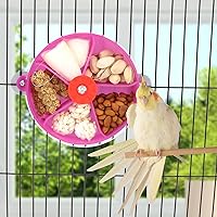 Vista 2 de Bird Creative Foraging System Wheel Seed Food Ball Rotate Training Toy for Small and Medium Lorts Periquito Cockatiel Conure (Púrpura)
