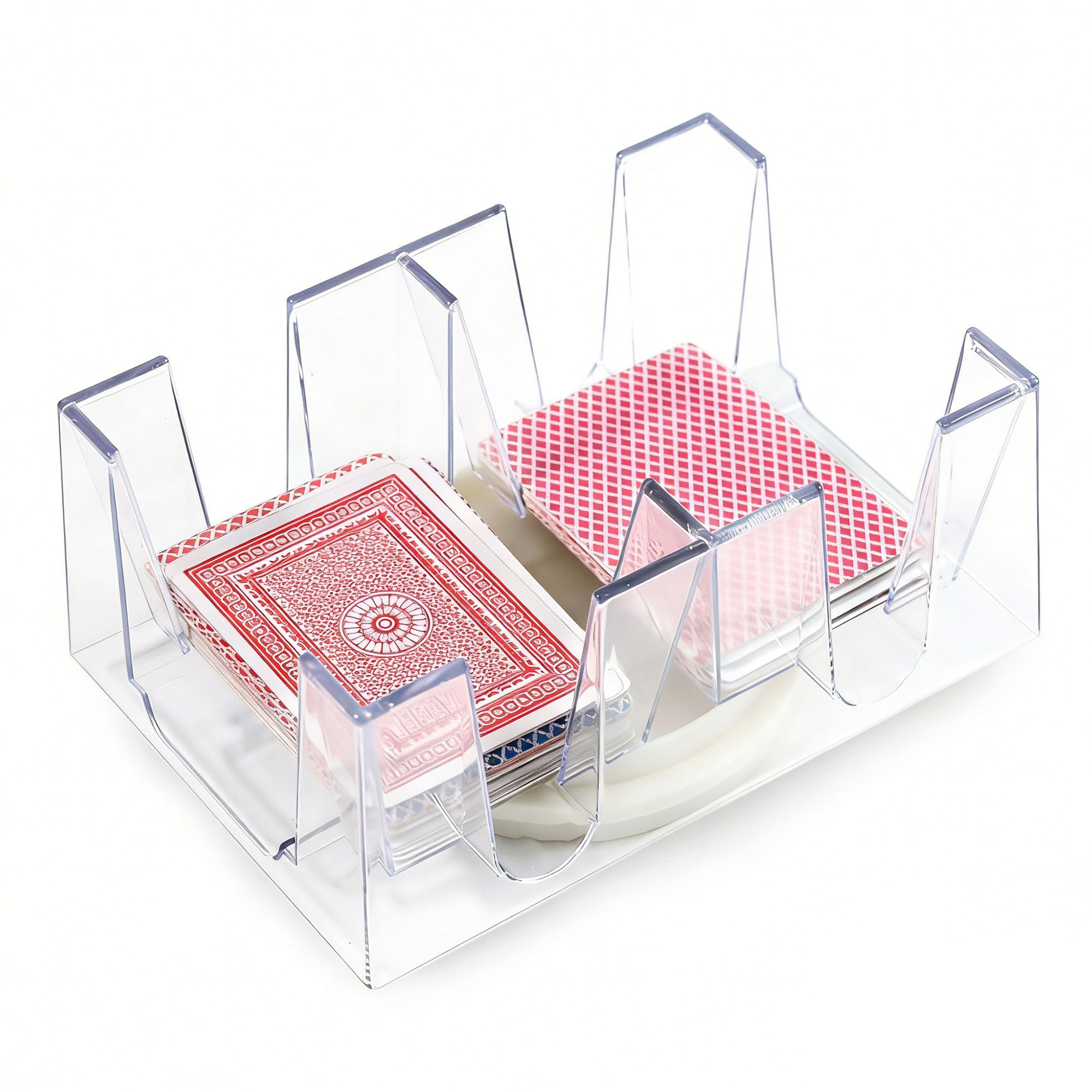 Bandeja giratoria para Naipes, Bandeja de Cartas de Juego, Poner 12 póquer, Transparente, Accesorios para Juegos de Cartas, Apto para Juegos de Mesa con Cartas