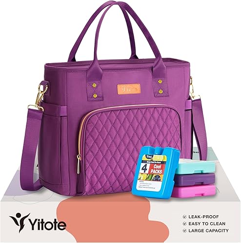 Miniatura 2 de Yitote Lonchera para mujer, bolsa de almuerzo para mujer con una correa de hombro ajustable, bolsas de almuerzo para mujer, bolsa de almuerzo