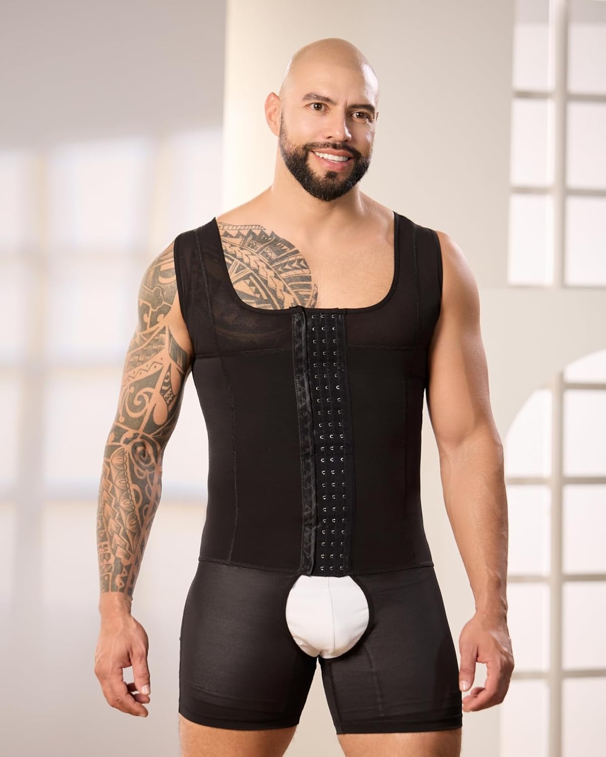 SHAPE CONCEPT Mens Shapewear 361 Faja Colombiana para Hombre, Male Girdle Stomach Compression With Hooks and Control Abdobmen
