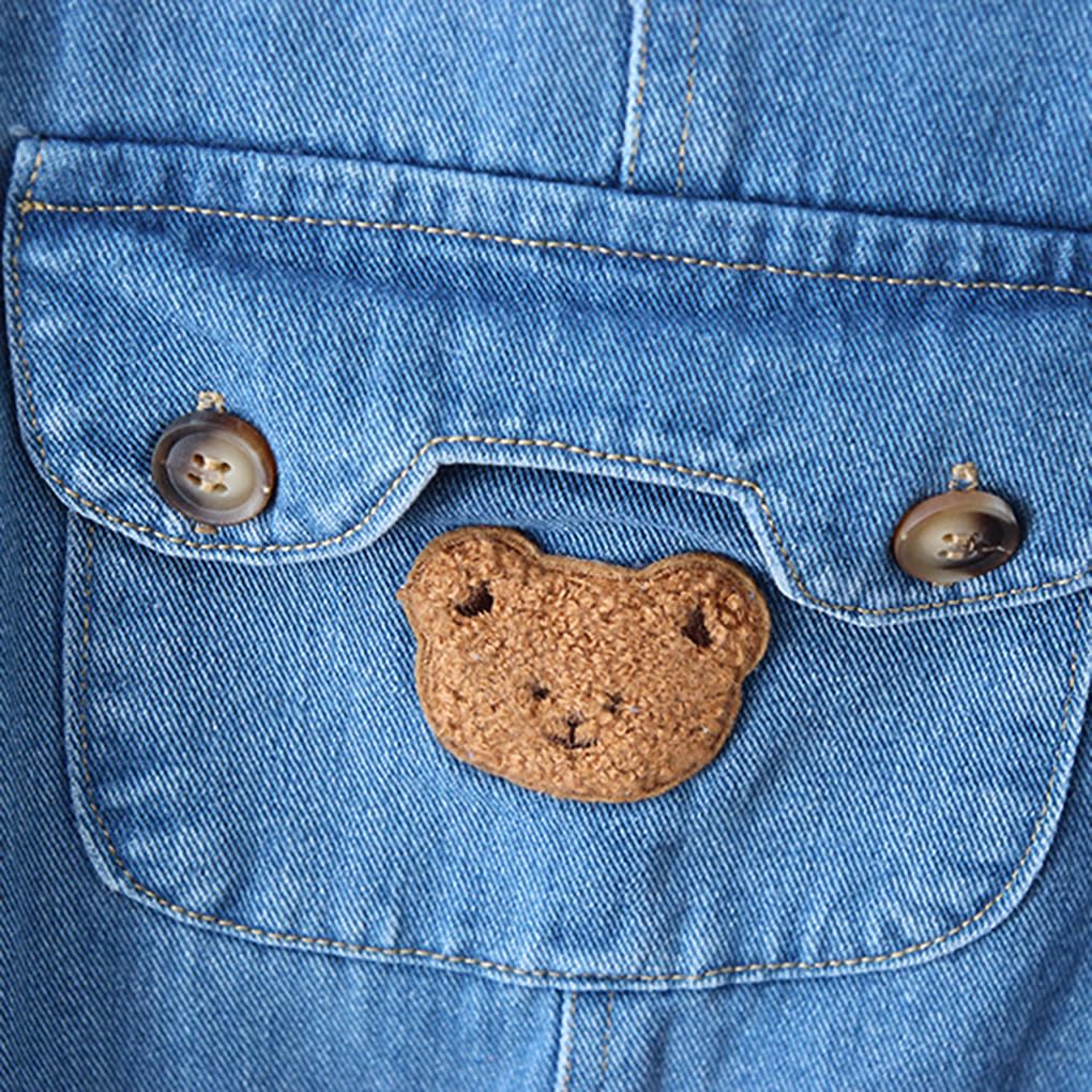 Salopette Bimba, Salopette Bimbo Bambino Jeans Tuta Orso Cartone Animato Blu Salopette Moda Denim Tempo Libero Tuta da Neonata Neonato Jeans Jumpsuit per Bambina 0-24 mesi