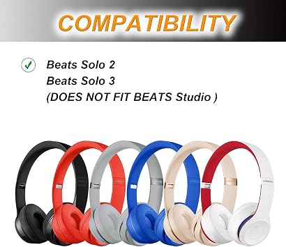 Beats Solo 2/Solo3 için yedek kulak pedleri kablosuz kulak yastıkları Kulaklık aksesuarları/Yumuşak Protein Deri/Gürültü Yalıtımı Bellek Köpüğü Kulak Muffs/Güçlü Yapışkan Bant/Ekstra