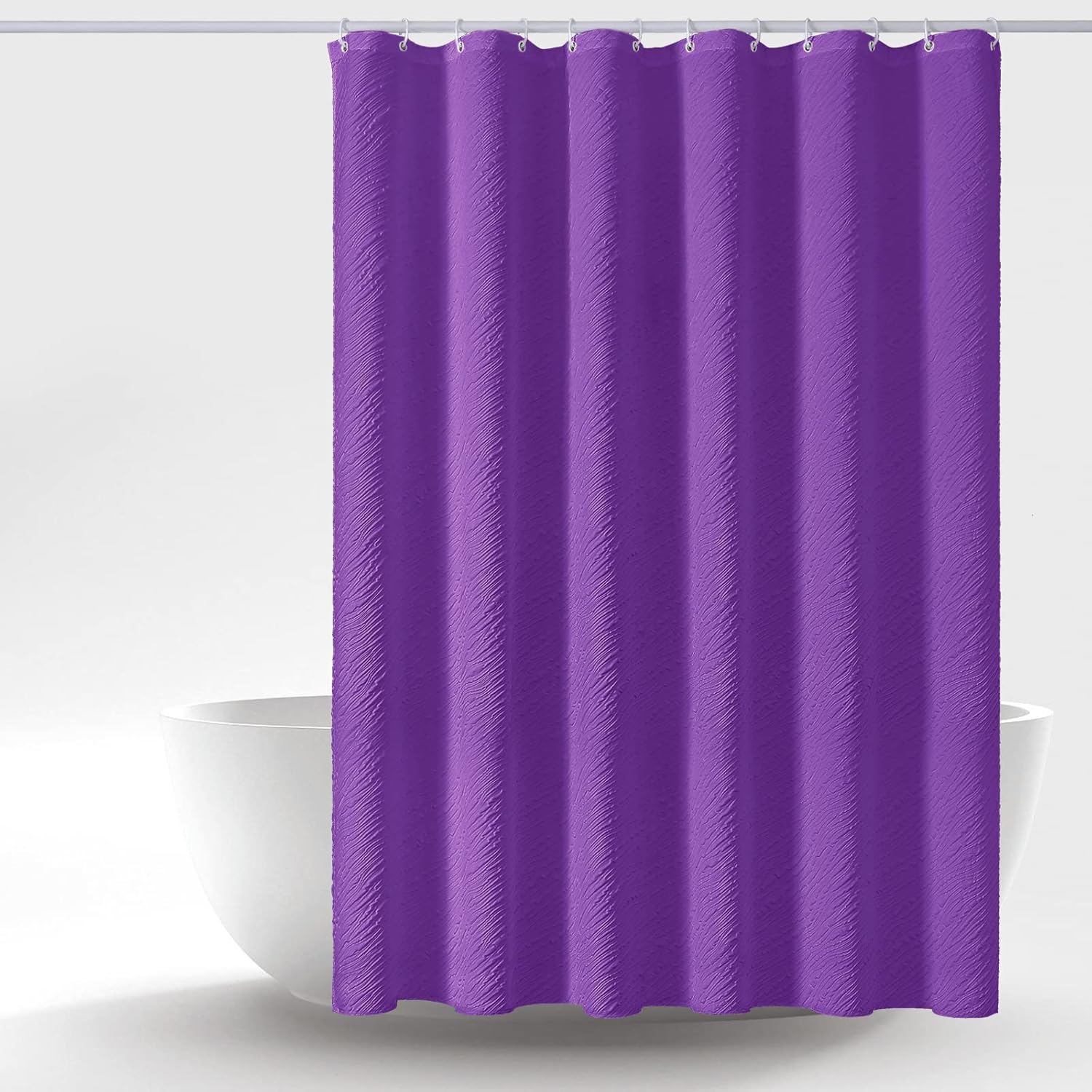 MitoVilla Dark Purple Shower Curtain Set, Modern Farmhouse