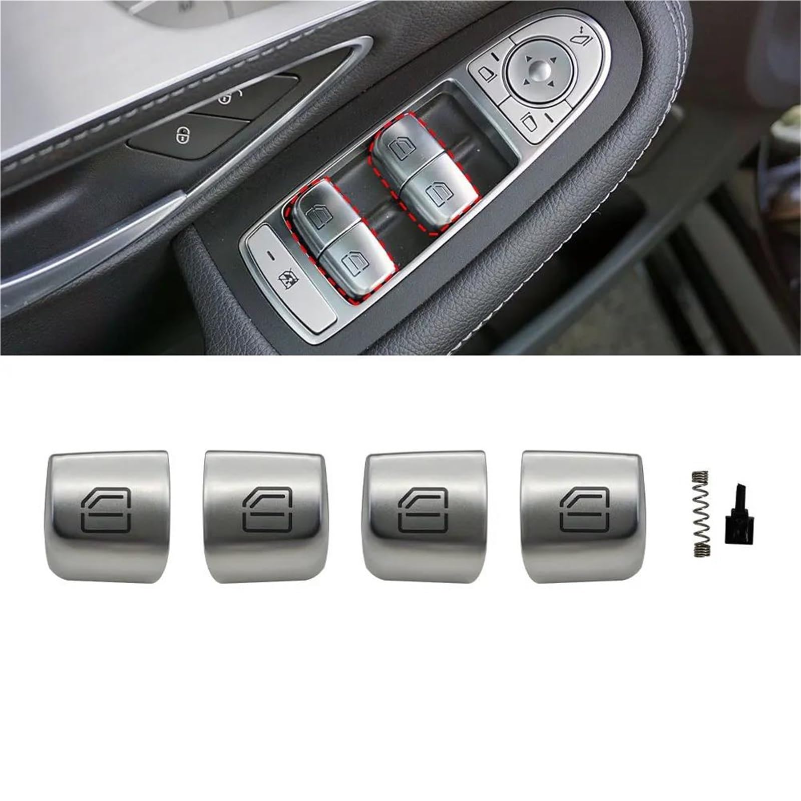Bouton-poussoir Lève-vitre Pour Benz W205 W253 Bouton Commutation Fenêtre Électrique Voiture Couvercle C Pour GLC Pour Classe C180 Pour GLC260(1 jeu)