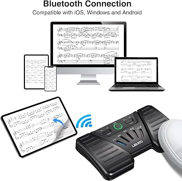 LEKATO Wireless Bluetooth Page Turner Pedal for Ipad,Tablets Android IOS