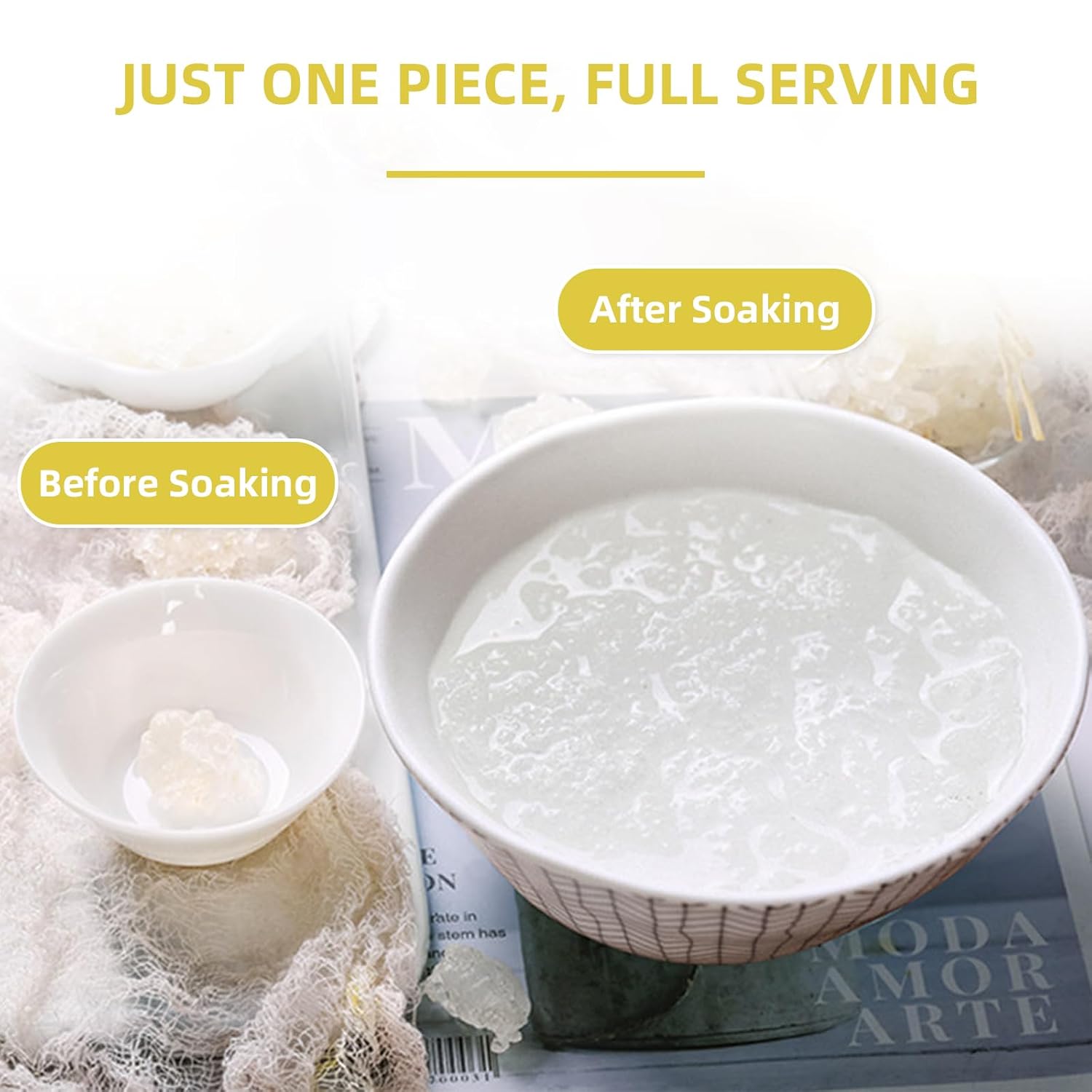 Wanhua Hall Snow Swallow 300g/10.6oz - Natural Wild Tragacanth Gum Plant-Based Dessert Ingredient, Good With Peach Gum 雪燕