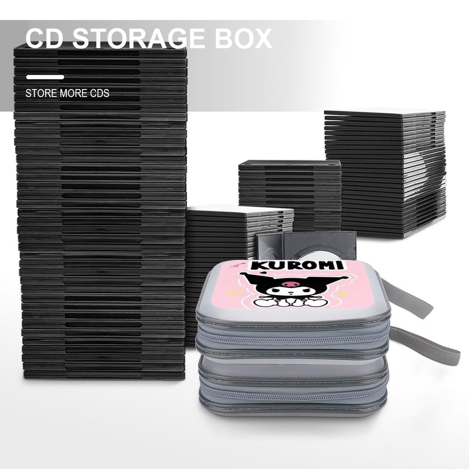 Amazon.co.jp: クロミ Cdケースカバー Dvd ケース 40枚収納 持ち運び