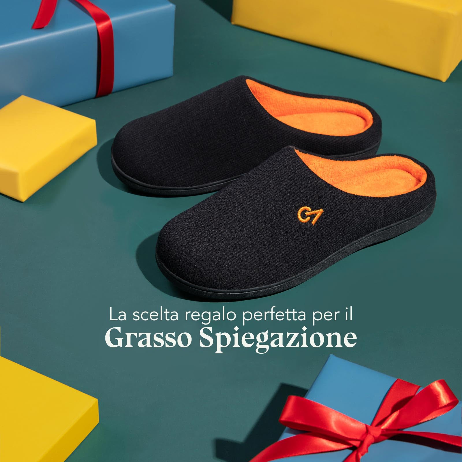VeraCosy Bicolore Pantofole da Uomo in Memory Foam