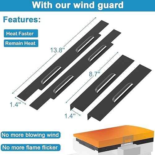 Miniatura 3 de 5011 Tapa superior dura con asas de acero inoxidable y protector contra el viento para parrilla Blackstone de 22 pulgadas, accesorios de parrilla