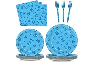 Puppy Dog Pals Party Decorations: Let's Pawty Paper Plates and Napkins
