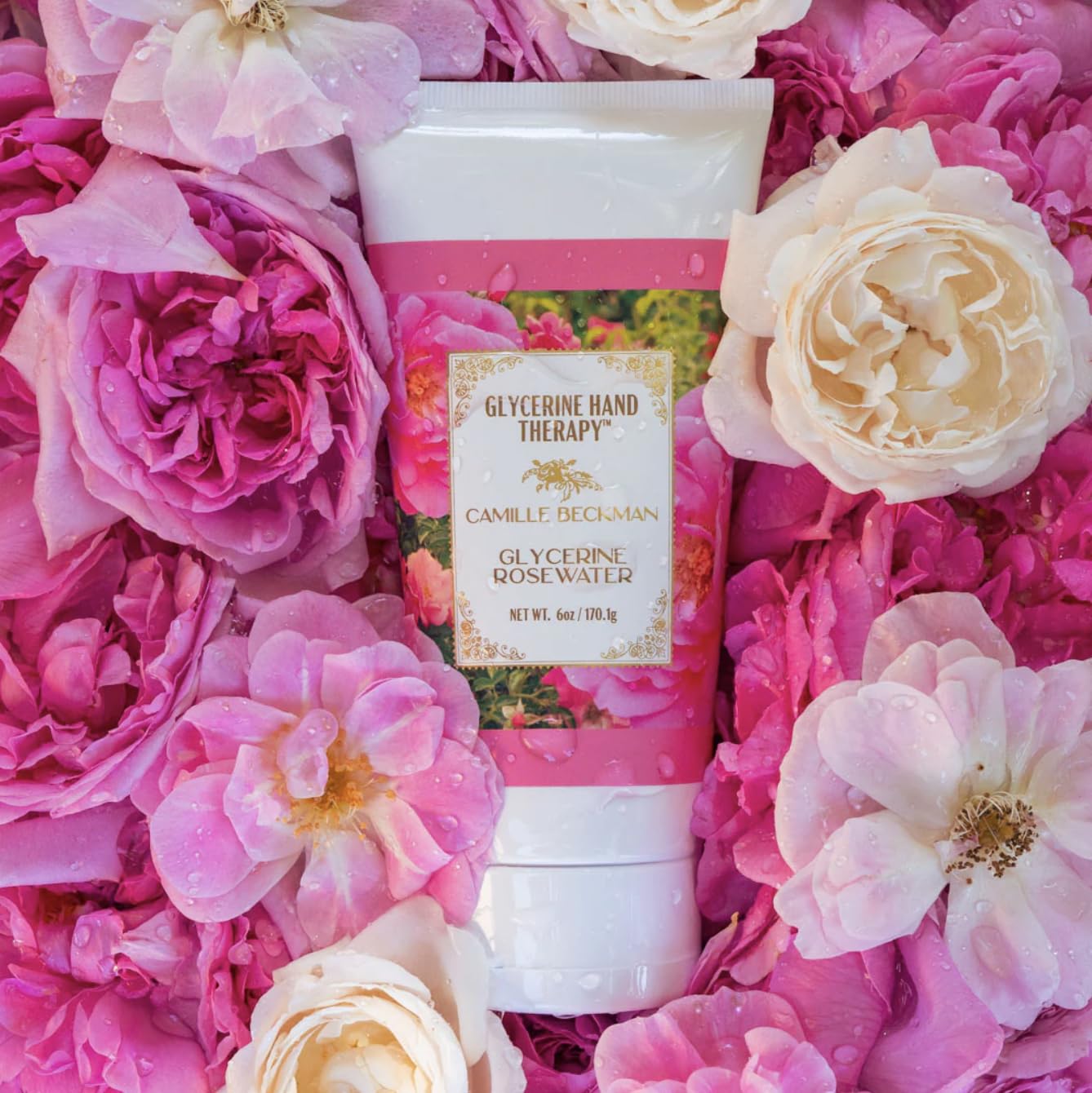 Camille Beckman Glycerine Hand Therapy Cream 6 oz - Glycerine Rosewater Scent by Camille Beckman