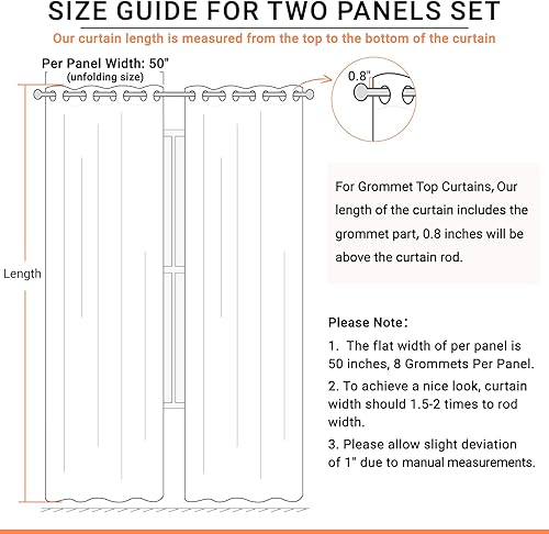 Miniatura 6 de 100% Blackout Shield Cortinas opacas de lino para dormitorio, cortinas de lino natural con ojales para sala de estar, cortinas de oscurecimiento con
