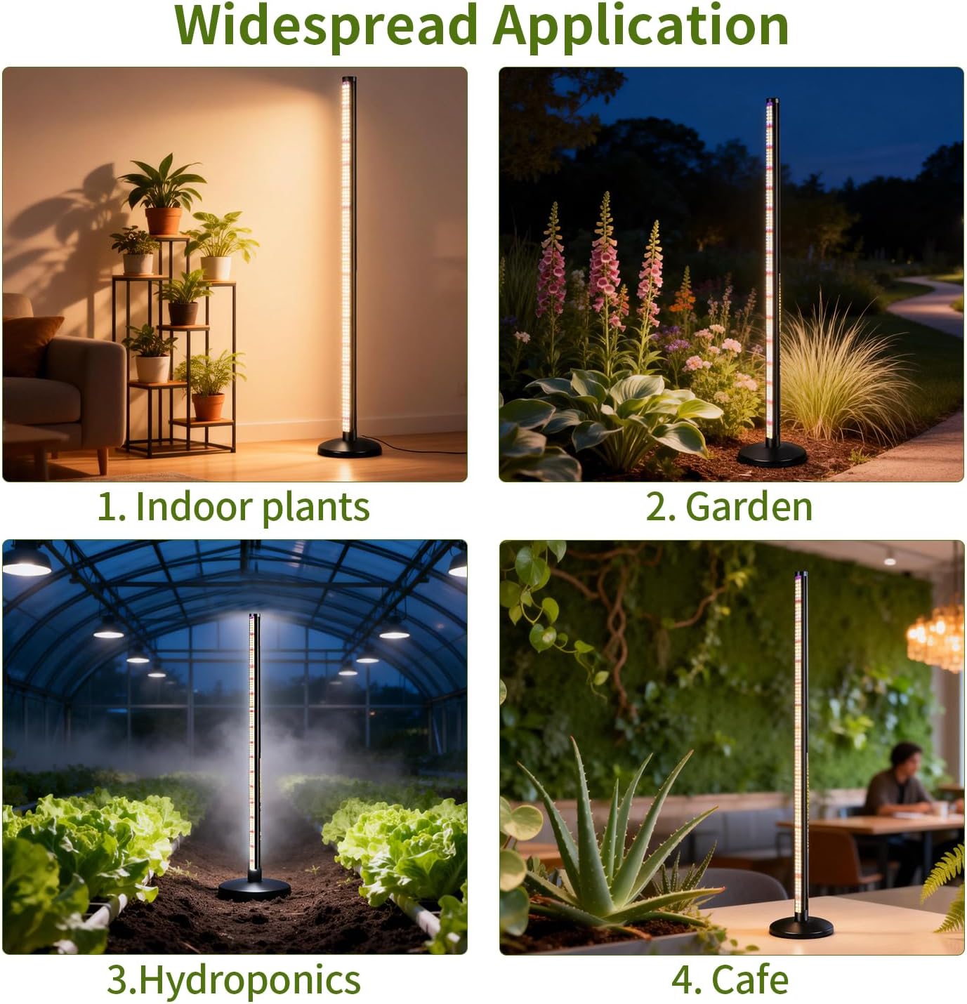 Indoor Plant Grow Light with Automatic Timer(2-Pack), Can be Installed Upright or Hanging, Includes Hanging Accessories, 65-Inch Adjustable Length, 10-Level Dimming, Suitable for Greenhouses.