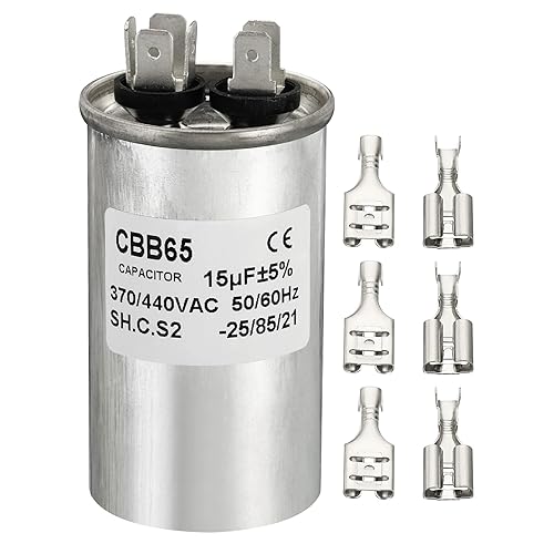 PATIKIL Condensador de arranque de ventilador 15uf 15MDF 370440VCA, condensador de funcionamiento circular CBB65 para aire acondicionado condensador