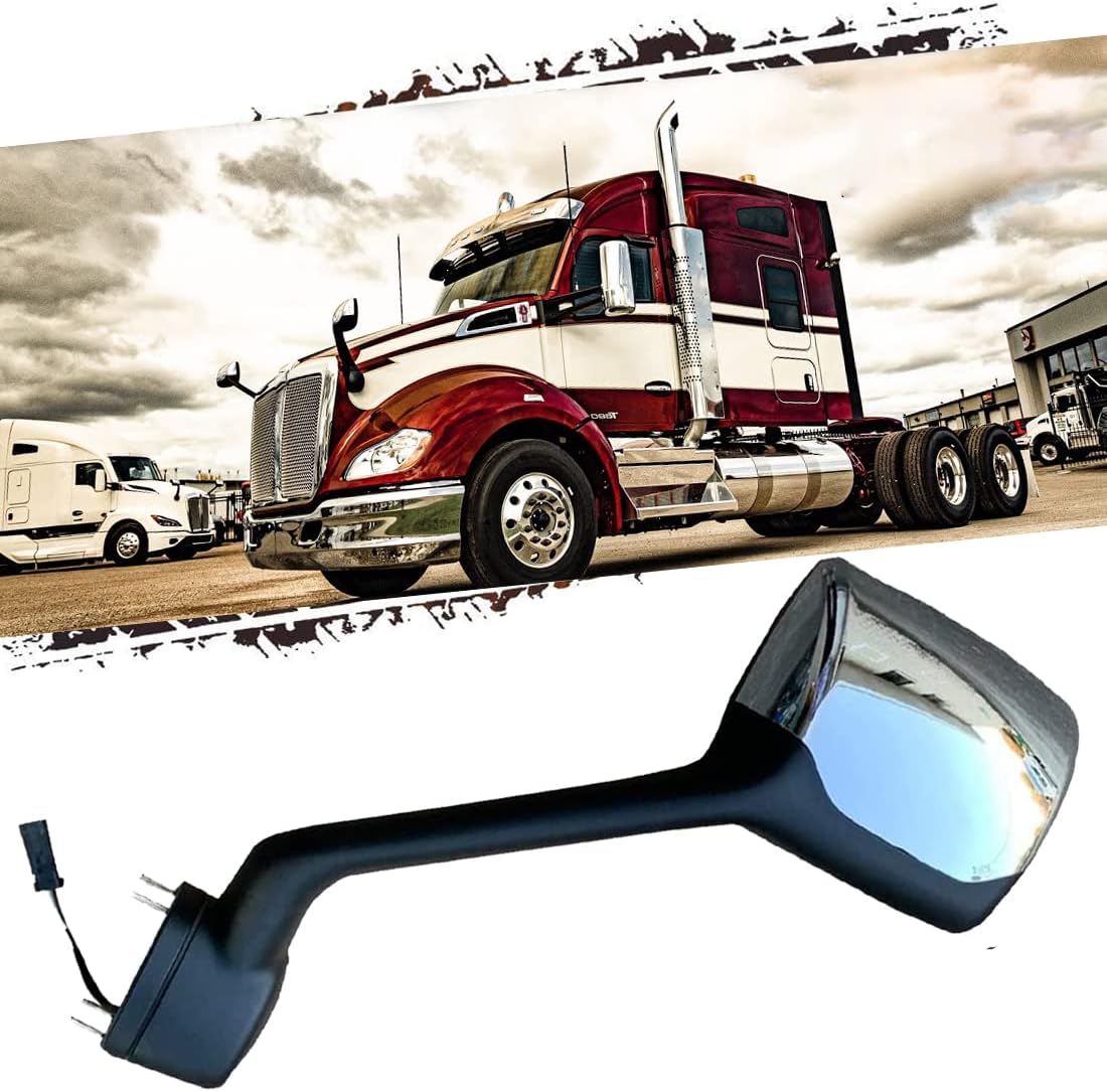 Replacement for Kenworth T680 Hood Mirror Assembly Heated 2013-2020 Peterbilt 579 587 2010-2017 Driver Side/Left Side LH (Chrome)