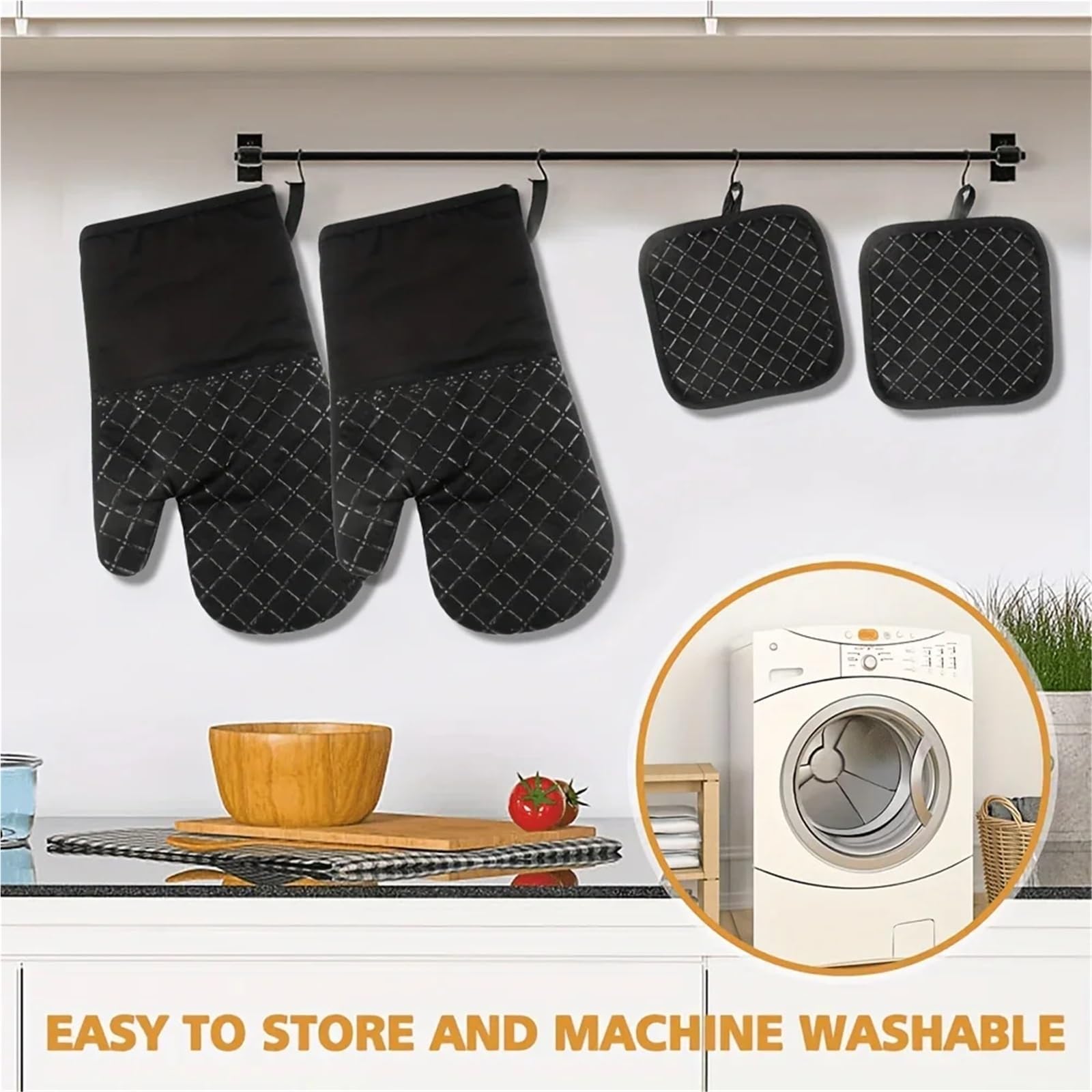 Mitaines de Four, Mitaines résistantes à la Chaleur for Griller, pâtisserie, Cuisson, Barbecue, Gadgets de Cuisine pour La Cuisine