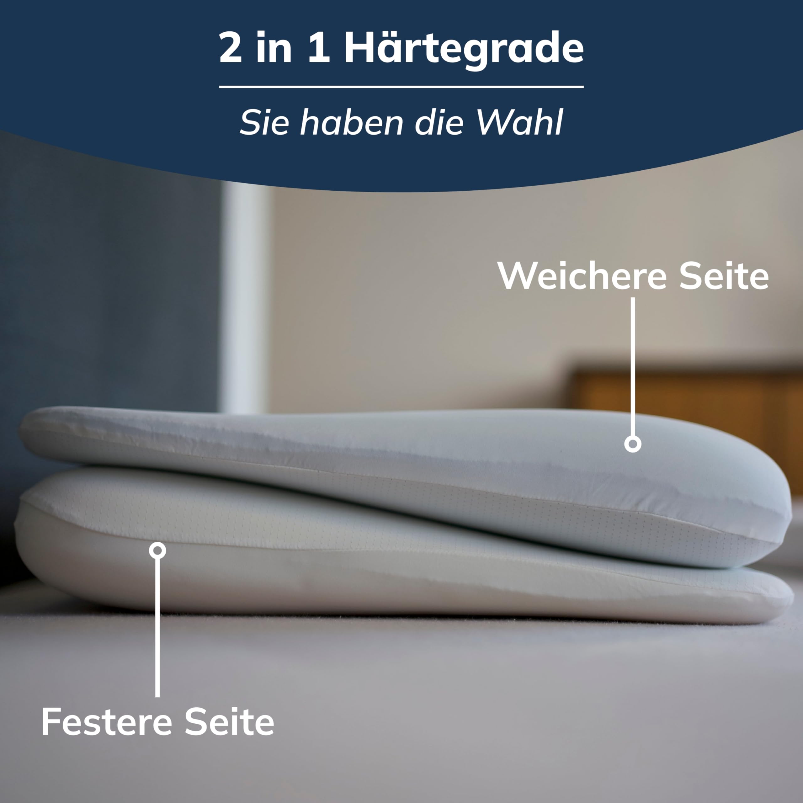 CALMONT Seitenschläferkissen 70x40 cm RedDot Award Gewinner Ergonomisches Kopfkissen