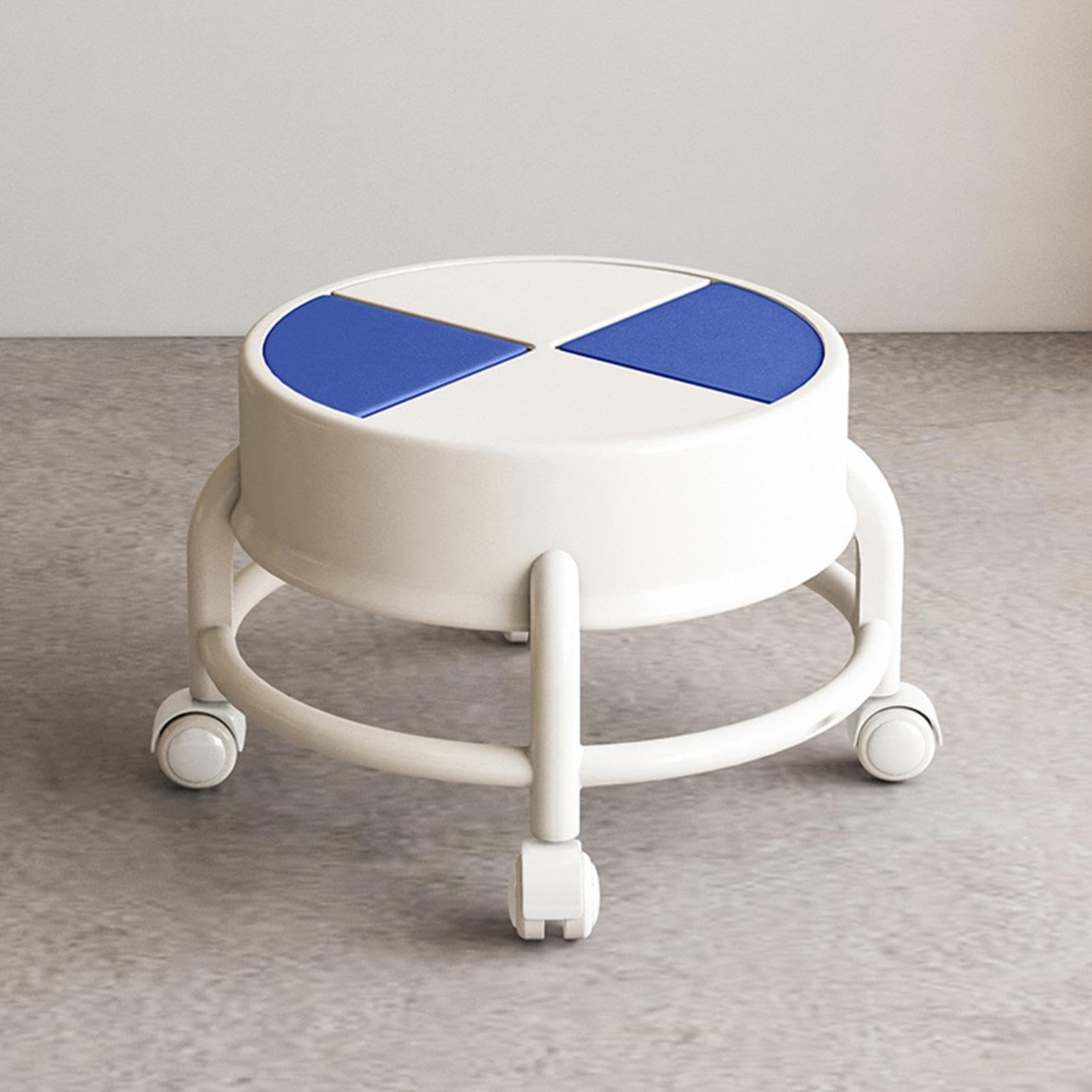 Sedia a rotelle Basso, Sgabello con ruote Basso,Sedia a rotelle bassa altezza con ruote - Sgabello a rotelle basso mobile robusto, scala con ruote girevoli a 360 ° per soggiorno