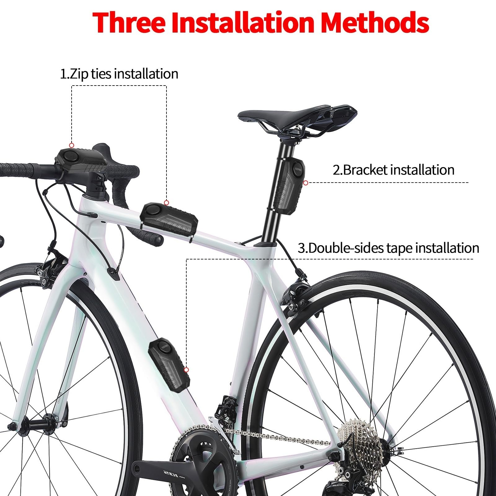 Allarme antifurto per bici con telecomando, allarme per auto da 113 dB, sensore di movimento a vibrazione wireless, sistema di sicurezza per bicicletta impermeabile, accessori per scooter elettrico