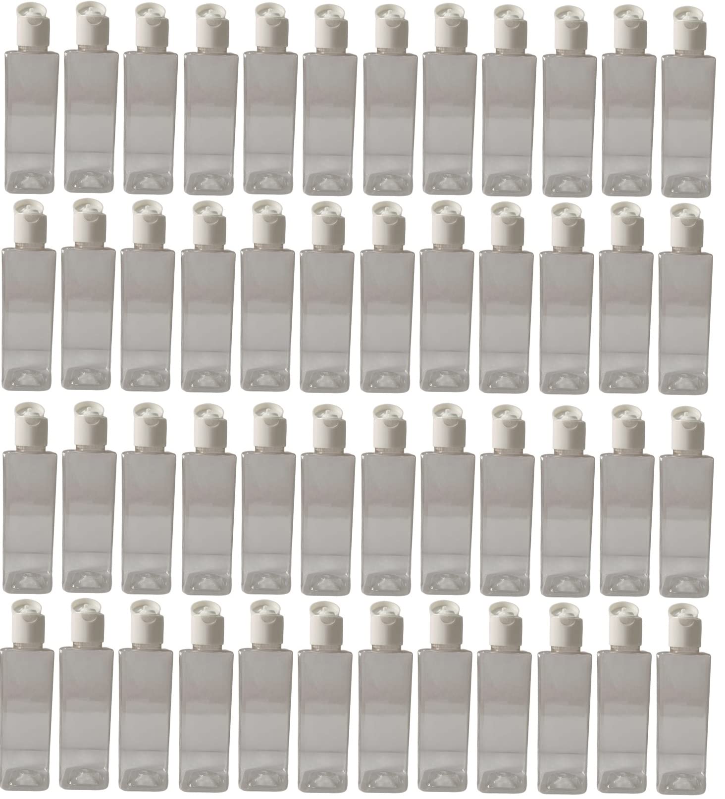 100 ML CLEAR SQUARE WHITE FLIP TOP CAP Plastic Bottles Size Cosmetic Travelling Containers Small Leak Proof Squeeze Bottles| Pack of 48-image-14