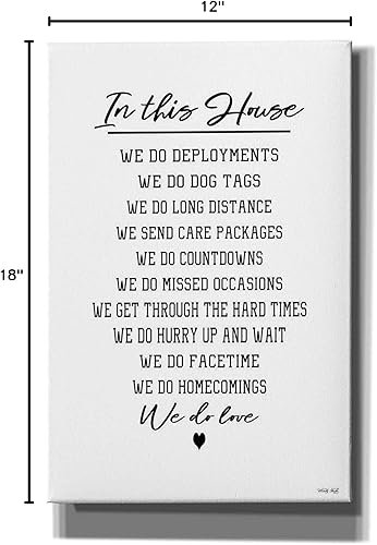 Miniatura 3 de Epic Graffiti Arte de pared en lienzo con texto en inglés "In This House Military Family" de Cindy Jacobs, 12 x 18 pulgadas