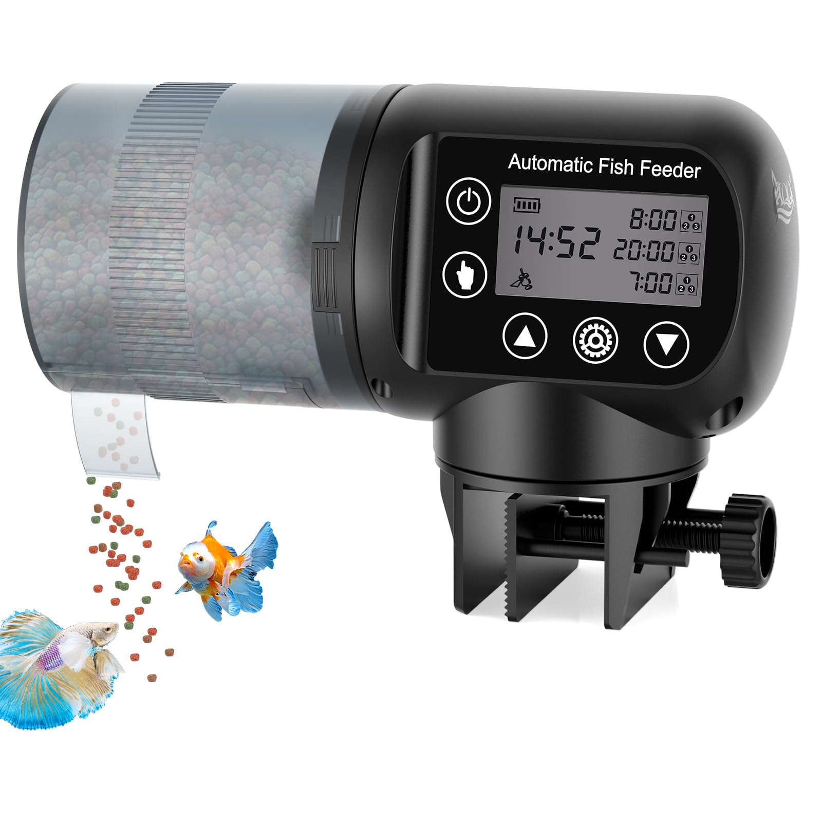 AQQA Automatic Fish Feeder with LCD Timer and 200ML Capacity