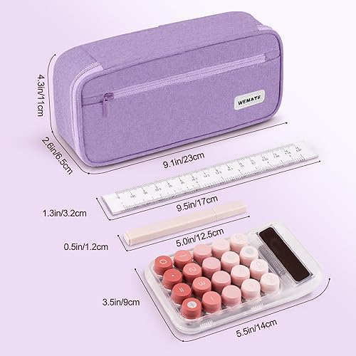 Vista 19 de WEMATE Estuche grande para lápices, bolsa para lápices de gran capacidad, bolsa de almacenamiento de alta capacidad, organizador de caja, estuche