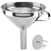 Zulay Stainless Steel Kitchen Funnel - 5 inch, Food Grade Metal with Removable Filter - Rustproof for Liquids & Dry Ingredients