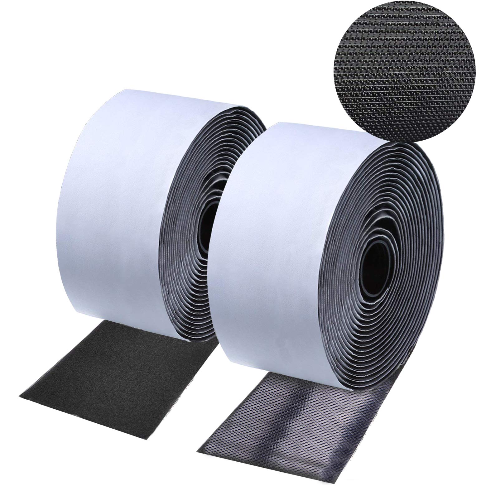 Counting Mars 5CM (1.9 Inch) Wide 5 M Long Premium Hook and Loop Tape with Adhesive Nylon Fabric Fastener for Couch Cushions, Guitar Pedal, Cable Management and Crafts Projects